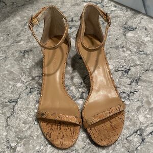 BANANA REPUBLIC Stylish Tan Cork HEEL STRAPY Sandals